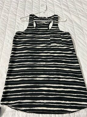 Collective Concepts Black and White Striped Racerback Tank